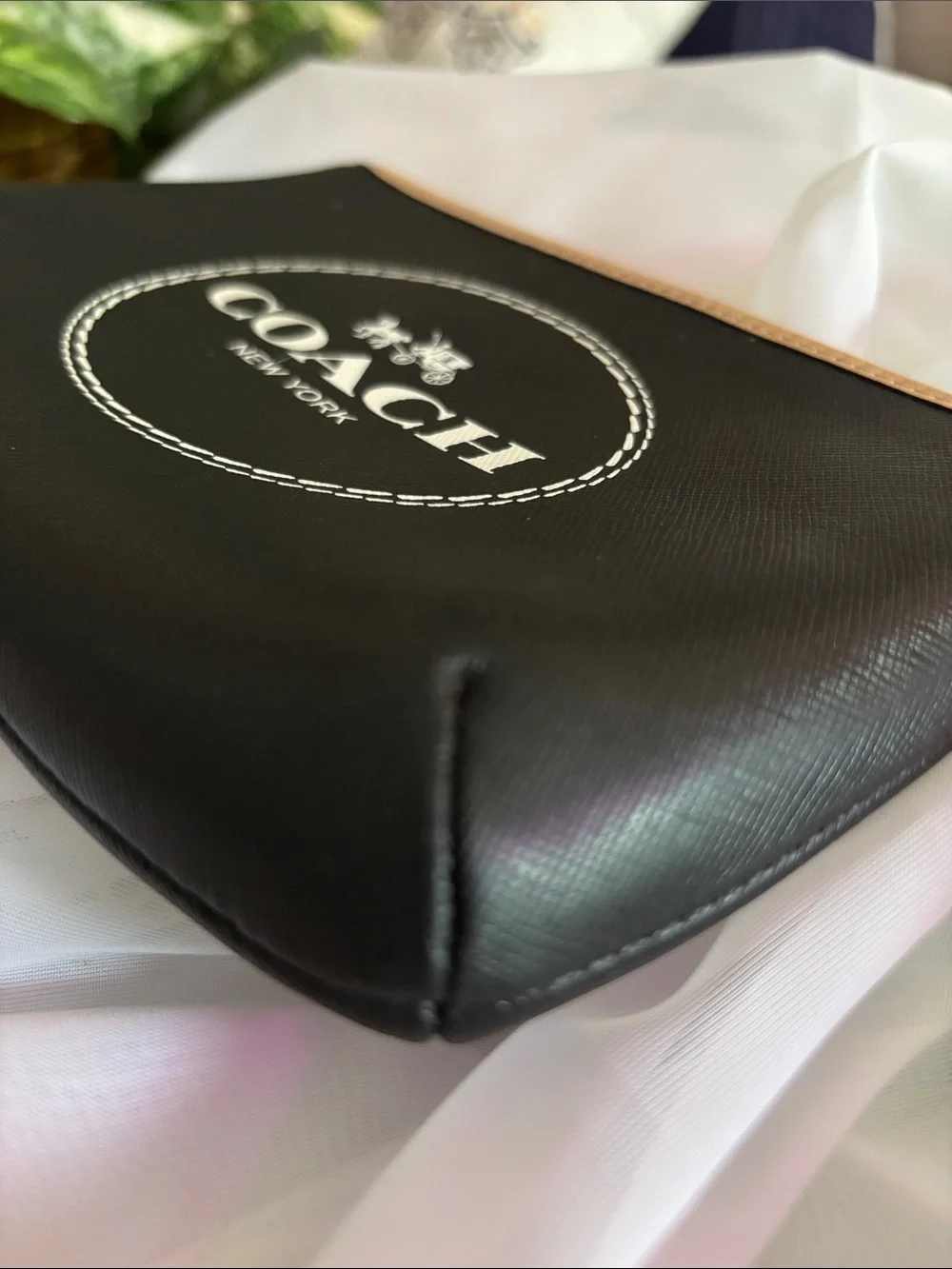 Coach Black Horse and Carriage Leather Wristlet F51788